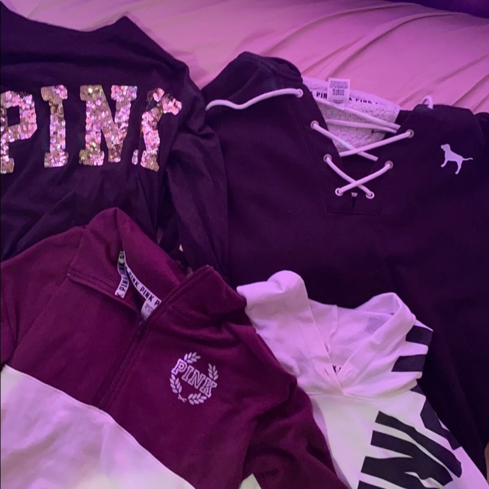 Pink hoodies